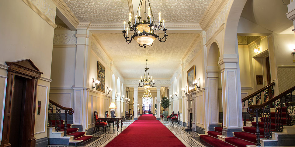 Feature-lit interior with red carpet entrance designed and installed by Winters Electrical Services